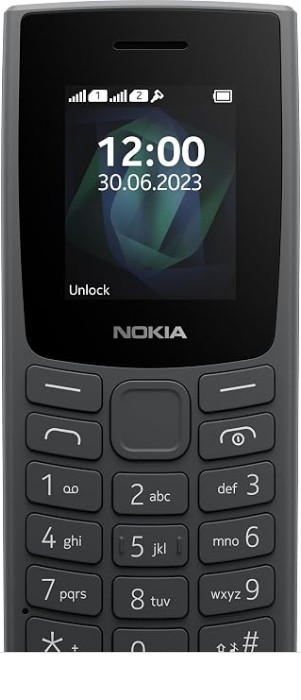 Nokia 105 2G Feature Phone with long-lasting battery, 12 hours of talk-time, wireless FM radio, large display, and tactile keyboard, Dual Sim - Charcoal